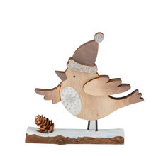 Charger l'image dans la galerie, Oiseau de Noël en bois et paillettes
