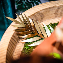Charger l'image dans la galerie, Feuille type tropical Vert et Or
